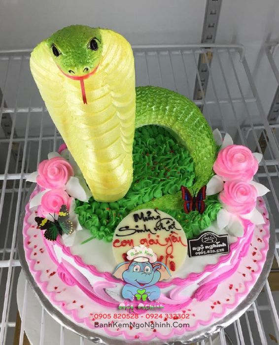 Bánh bé rắn đội mũ cử nhân đáng yêu ngộ nghĩnh 1438 - Bánh sinh nhật, kỷ  niệm