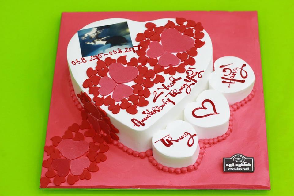 Bánh kem in hình- Bánh kem hình trái tim- Bánh sinh nhật dành tặng vợ yêu