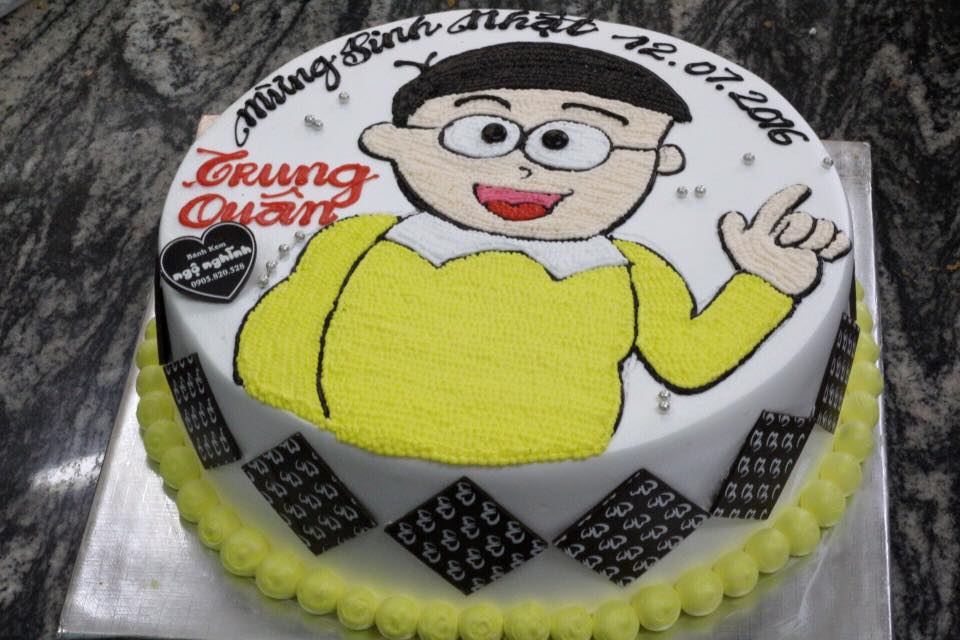 Bánh Doremon và Nobita 1200  Bánh sinh nhật kỷ niệm