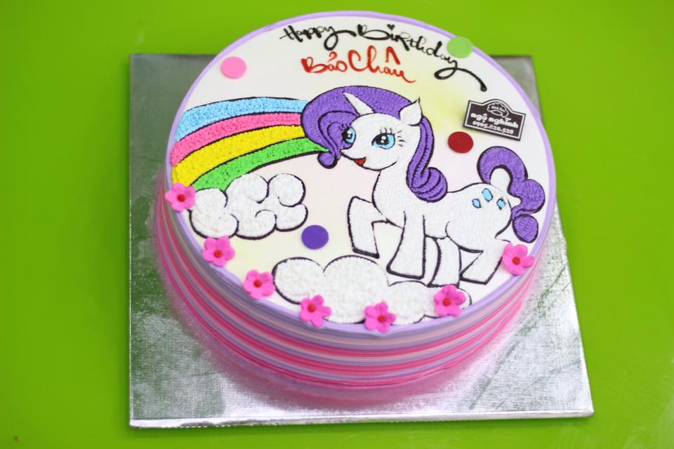 Bánh sinh nhật in hình ngựa Pony hồng trang trí đáng yêu tặng bé gái  Bánh  Kem Ngộ Nghĩnh