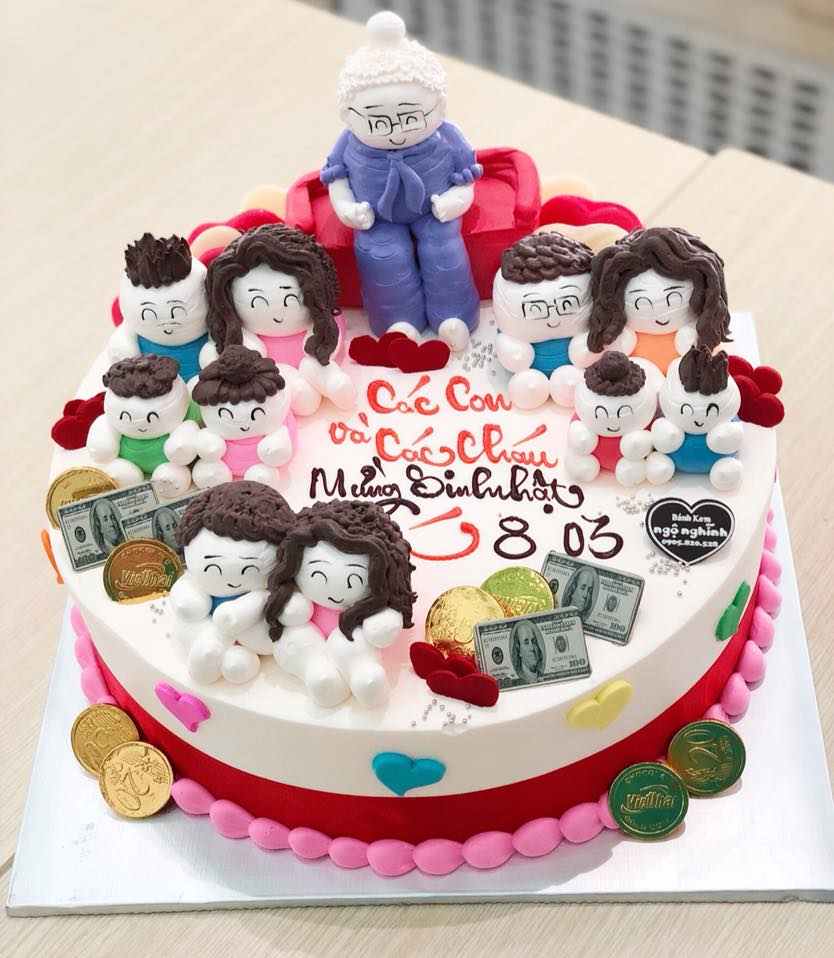 Bánh kem sinh nhật tạo hình gia đình 3D ngộ nghĩnh độc lạ tặng mẹ ...