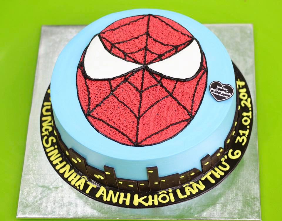 Bánh Sinh Nhật Vẽ Hình Mặt Siêu Nhân Spiderman Độc Lạ Ngộ Nghĩnh Nhất |  Bánh Kem Ngộ Nghĩnh