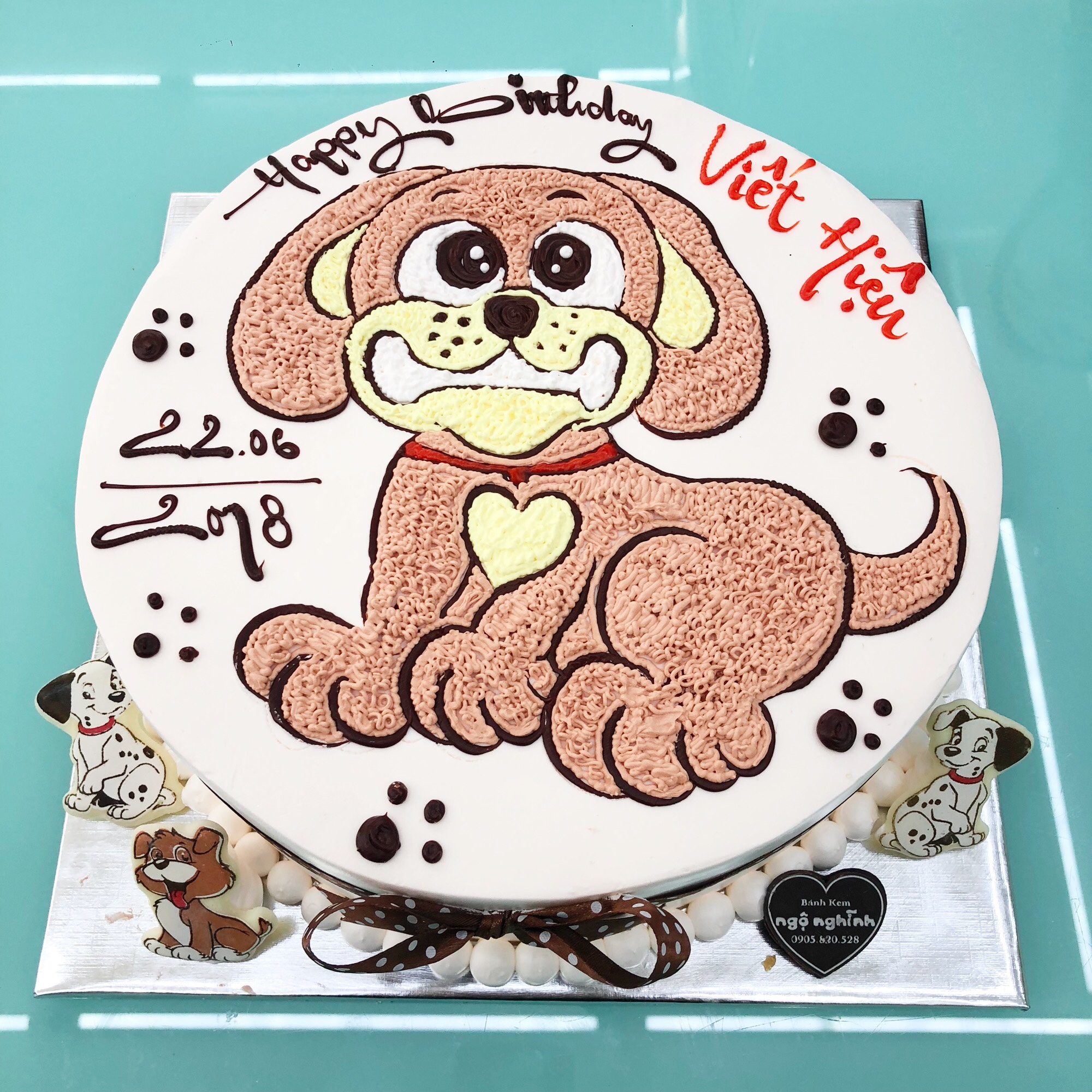 Bánh sinh nhật vẽ hình con chó đốm tuổi tuất ngộ nghĩnh đáng yêu bán chạy  Bánh  Kem Ngộ Nghĩnh