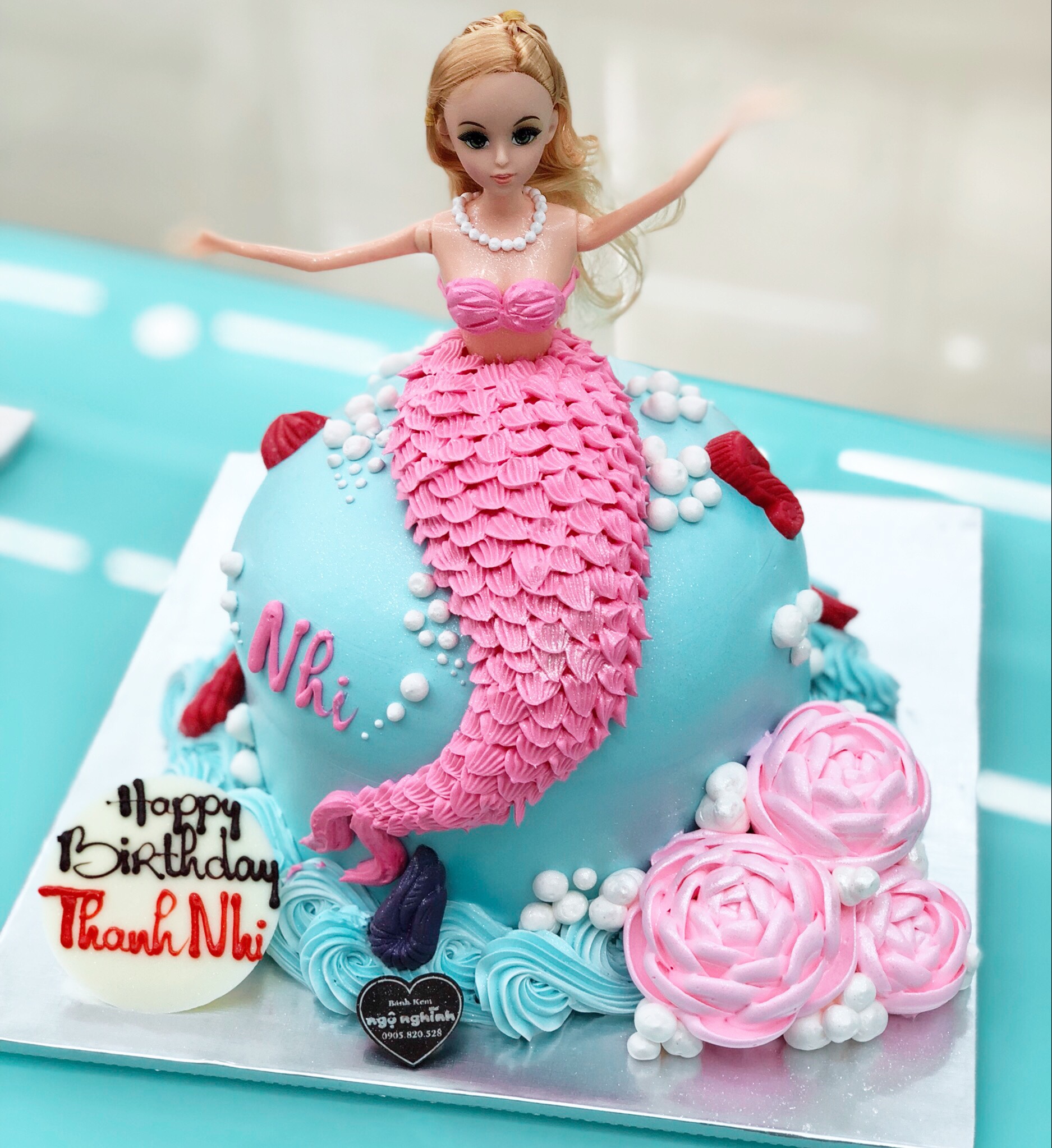 Bánh sinh nhật in hình nàng tiên cá dễ thương cho bé gái MS IH0060 Chon Chon Bakery