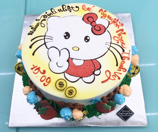 Một chiếc bánh sinh nhật không chỉ thơm ngon mà còn được trang trí với hình ảnh mèo Hello Kitty siêu dễ thương. Hãy nhanh chân đến với cửa hàng của chúng tôi để rinh về chiếc bánh sinh nhật Hello Kitty cho buổi tiệc của bạn nào!