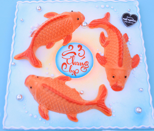 Bánh Sinh Nhật Tạo Hình 3D 3 Con Cá Chép Độc Đáo Nhân Ngày 23 Tháng Chạp |  Bánh Kem Ngộ Nghĩnh