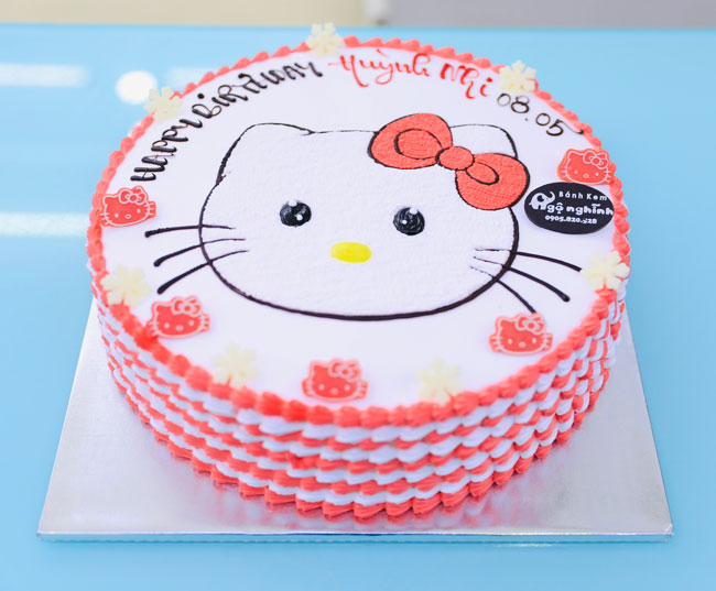 Mẫu bánh kem Hello Kitty đẹp dễ thương cho bé Gái