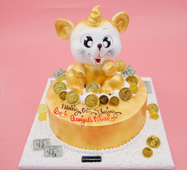 Bánh kem thôi nôi socola hình chú chuột Mickey và kẹo vòng ngọt ngào - Bánh  Thiên Thần : Chuyên nhận đặt bánh sinh nhật theo mẫu