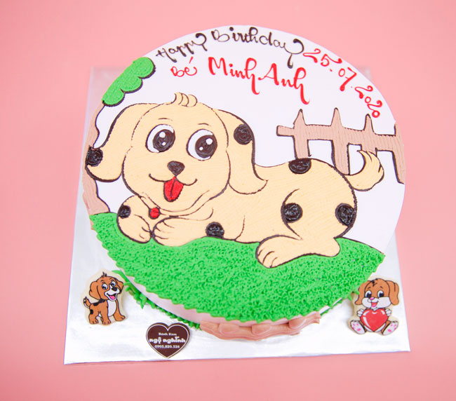 Bánh sinh nhật vẽ hình con chó đốm tuổi tuất ngộ nghĩnh đáng yêu bán chạy |  Bánh Kem Ngộ Nghĩnh