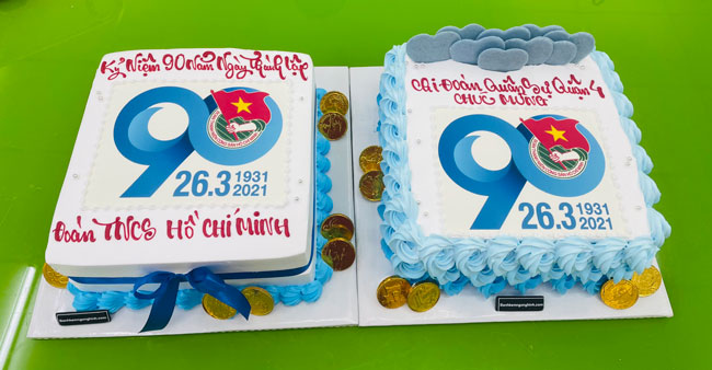 Bánh sinh nhật in hình logo Đoàn đẹp mắt mừng kỷ niệm thành lập 90 ...