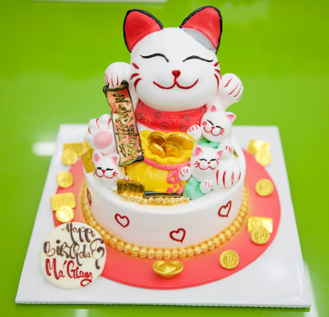 Bánh Sinh Nhật Tạo Hình 3D Mèo Thần Tài May Mắn Độc Đáo Tặng Má Tuổi Mẹo |  Bánh Kem Ngộ Nghĩnh