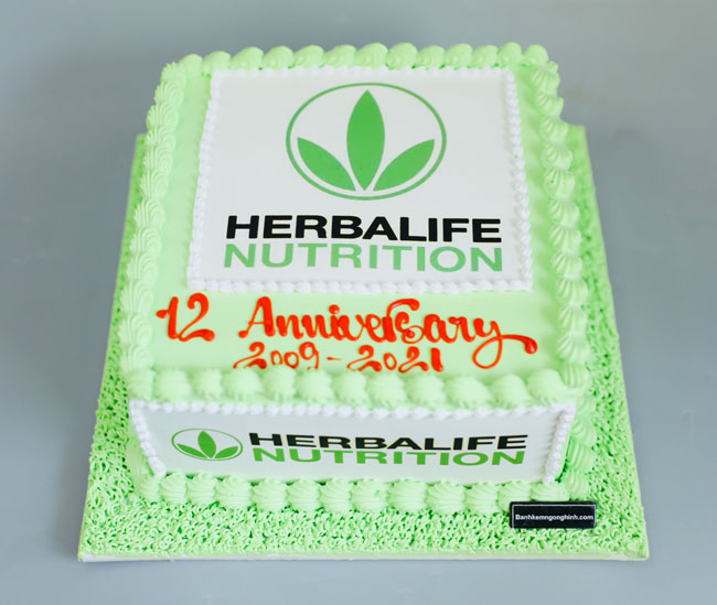 Bánh gato in hình logo Herbalife nền xanh độc đáo sự kiện sang chảnh  Bánh  Kem Ngộ Nghĩnh