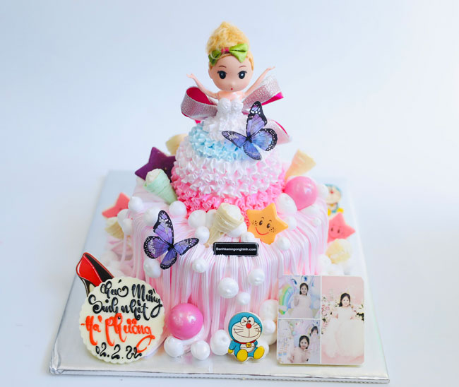 Bánh sinh nhật tạo hình 3d công chúa nhỏ xinh xắn có gắn ảnh tặng ...