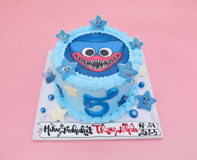 Bánh sinh nhật tạo hình 3d huggy wuggy hồng và xanh ngộ nghĩnh | Bánh Kem  Ngộ Nghĩnh