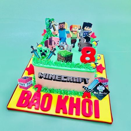 Bánh sinh nhật trang trí nhân vật hoạt hình minecraft đáng yêu tặng bé ...