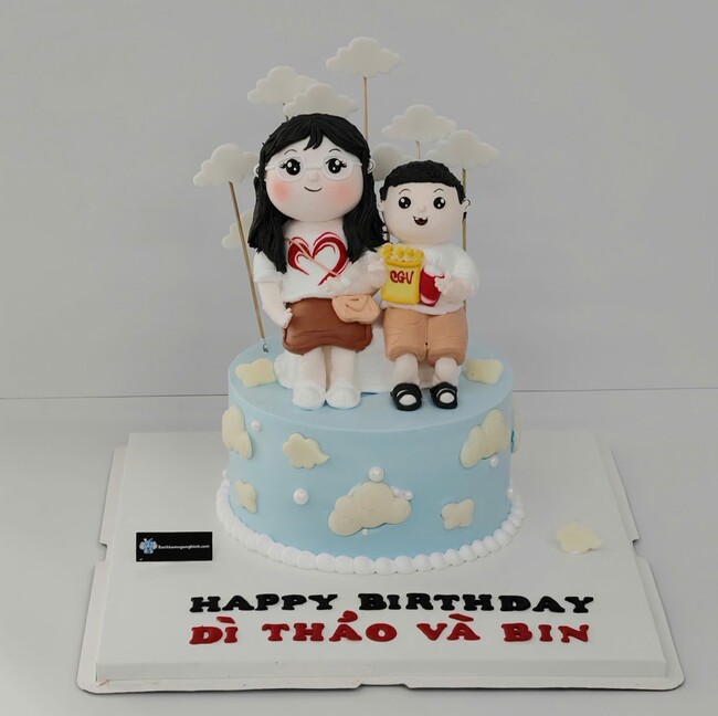 138 banh kem sinh nhat tao hinh 3d be trai va be gai