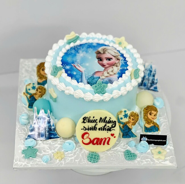 166 banh kem sinh nhat in hinh cong chua elsa