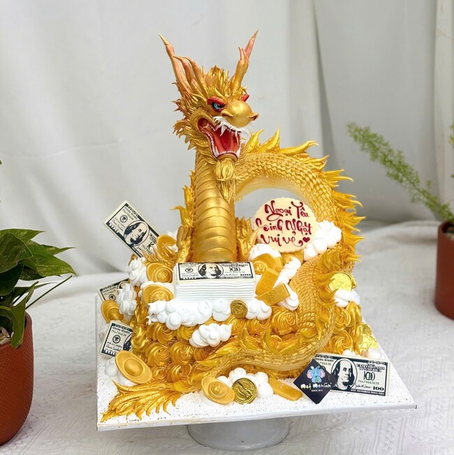 76 banh kem sinh nhat tao hinh 3d con rong tuoi thin