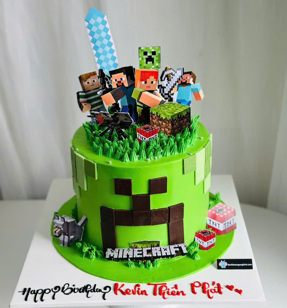 04 banh kem sinh nhat tao hinh 3d nhan vat game minecraft