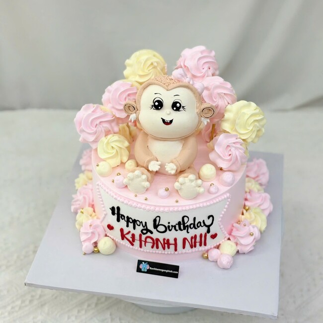 19 banh kem sinh nhat tao hinh 3d con khi