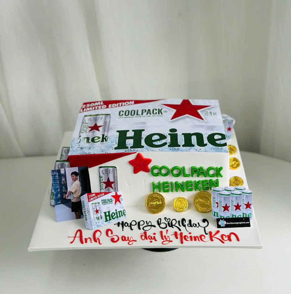 45 banh kem sinh nhat tao hinh 3d thung bia heineken