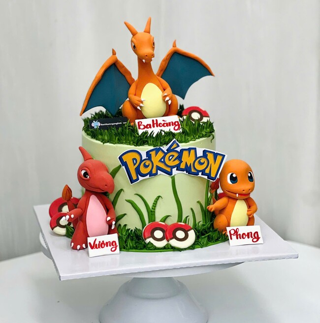 46 banh kem sinh nhat tao hinh 3d khung long pokemon